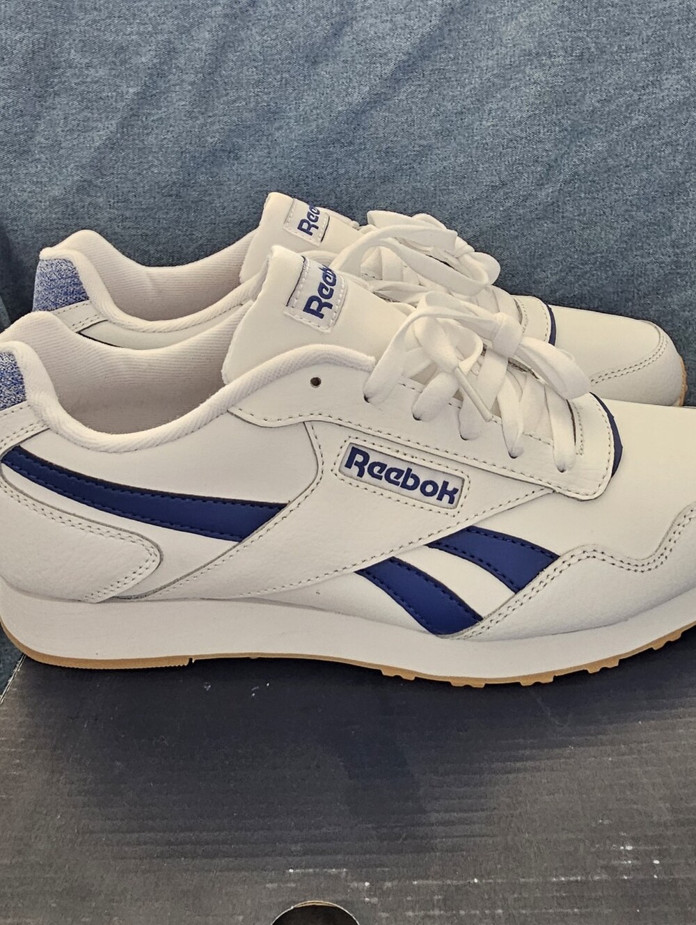 Reebok Royal Glide LX Sneakers Men's Size 9 White Blue BNIB Retro Runner